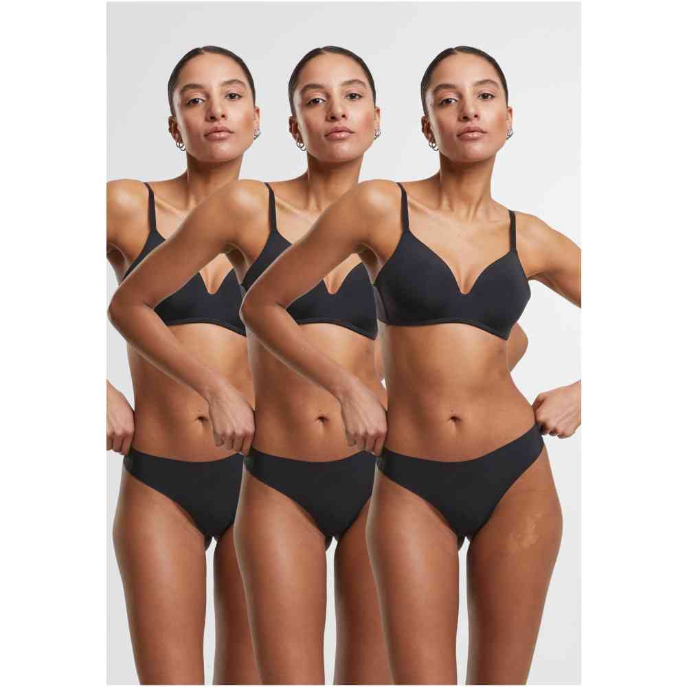 Urban Classics - Lasercut Tanga 3Pack String - Zwart